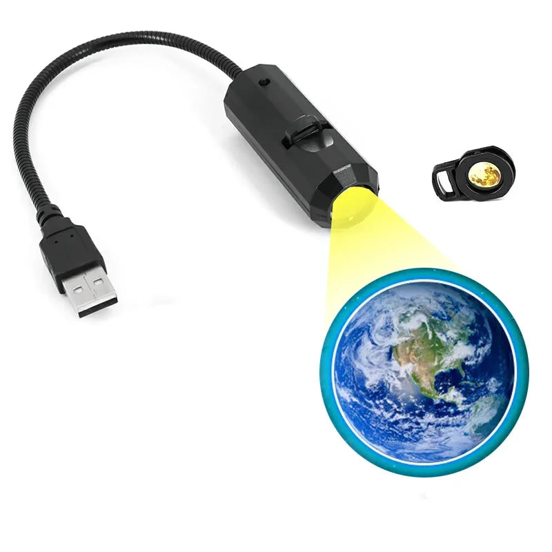 Mini Moon Light Projector Lamp with USB, 5-Color LED Star Galaxy Night Light for Bedroom Wall Decor, Home Atmosphere Lighting Gi