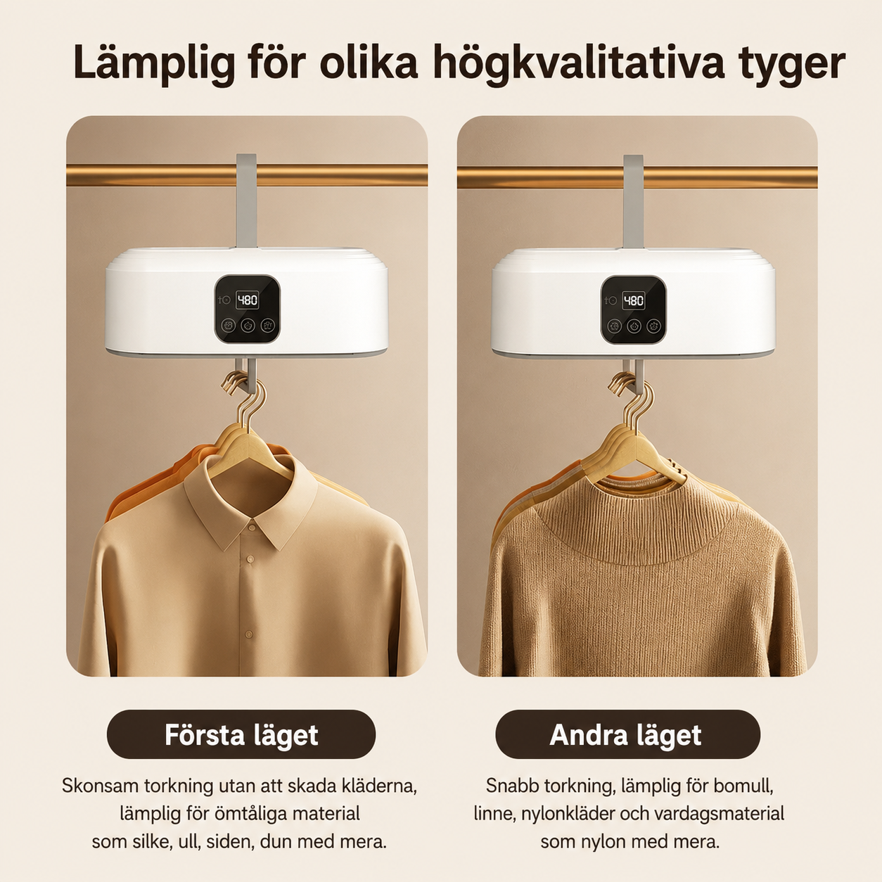 Elektrisk klädtork för resor