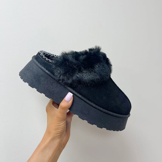 FLUFFYBACK™ Faux Fur Sling Back Slippers