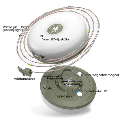 LumiCamp™ Vattentät Ljusslinga för Utomhusaktiviteter