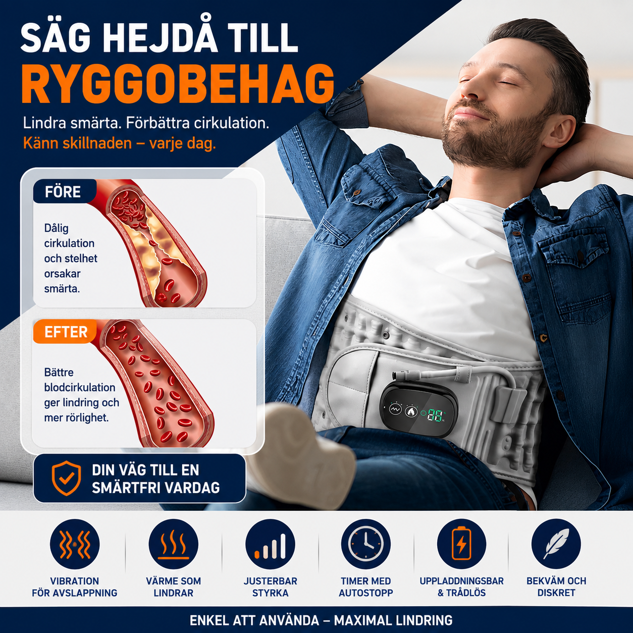 Spinaldekompressionsbälte mot ryggsmärta