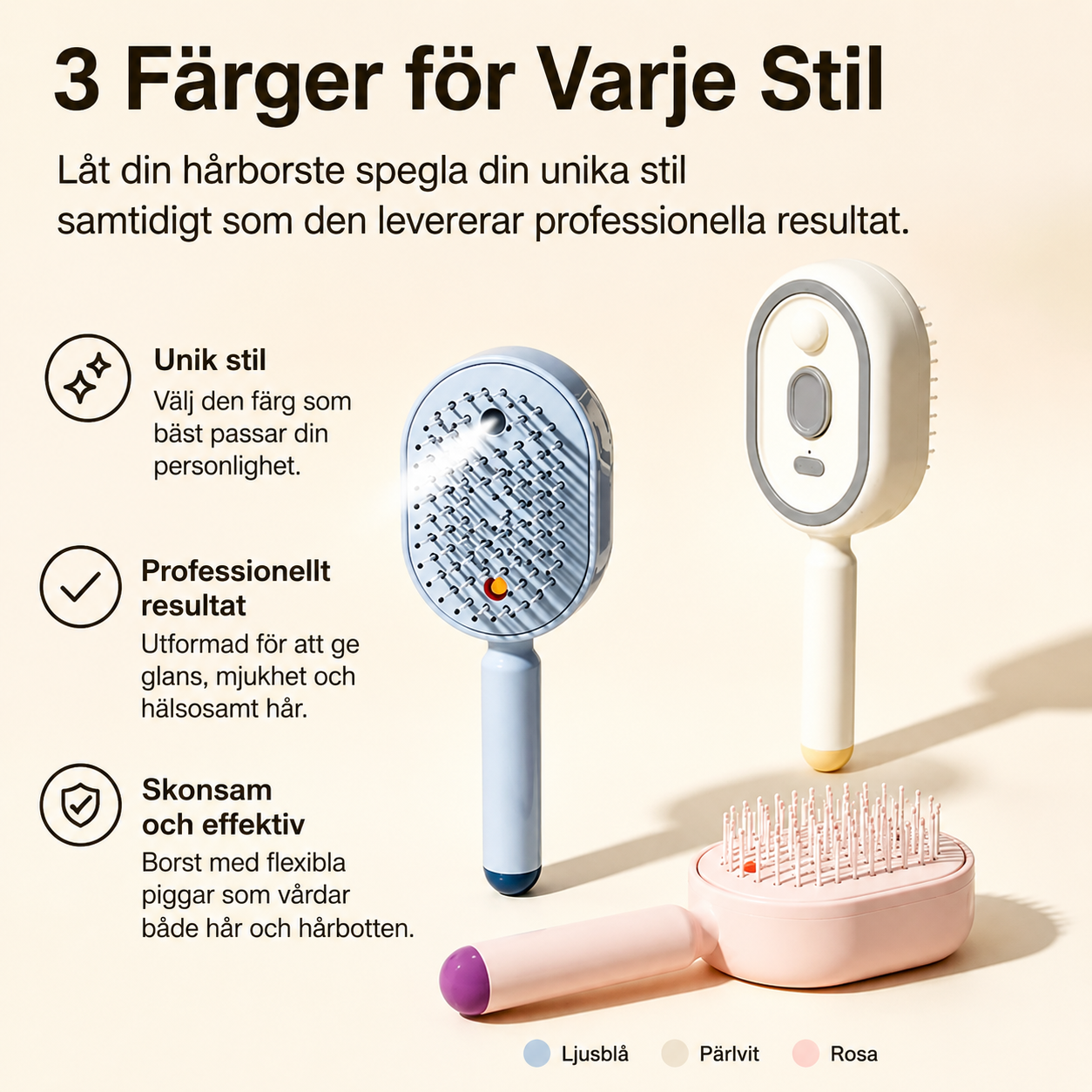 Elektrisk hårborste med spray och massage