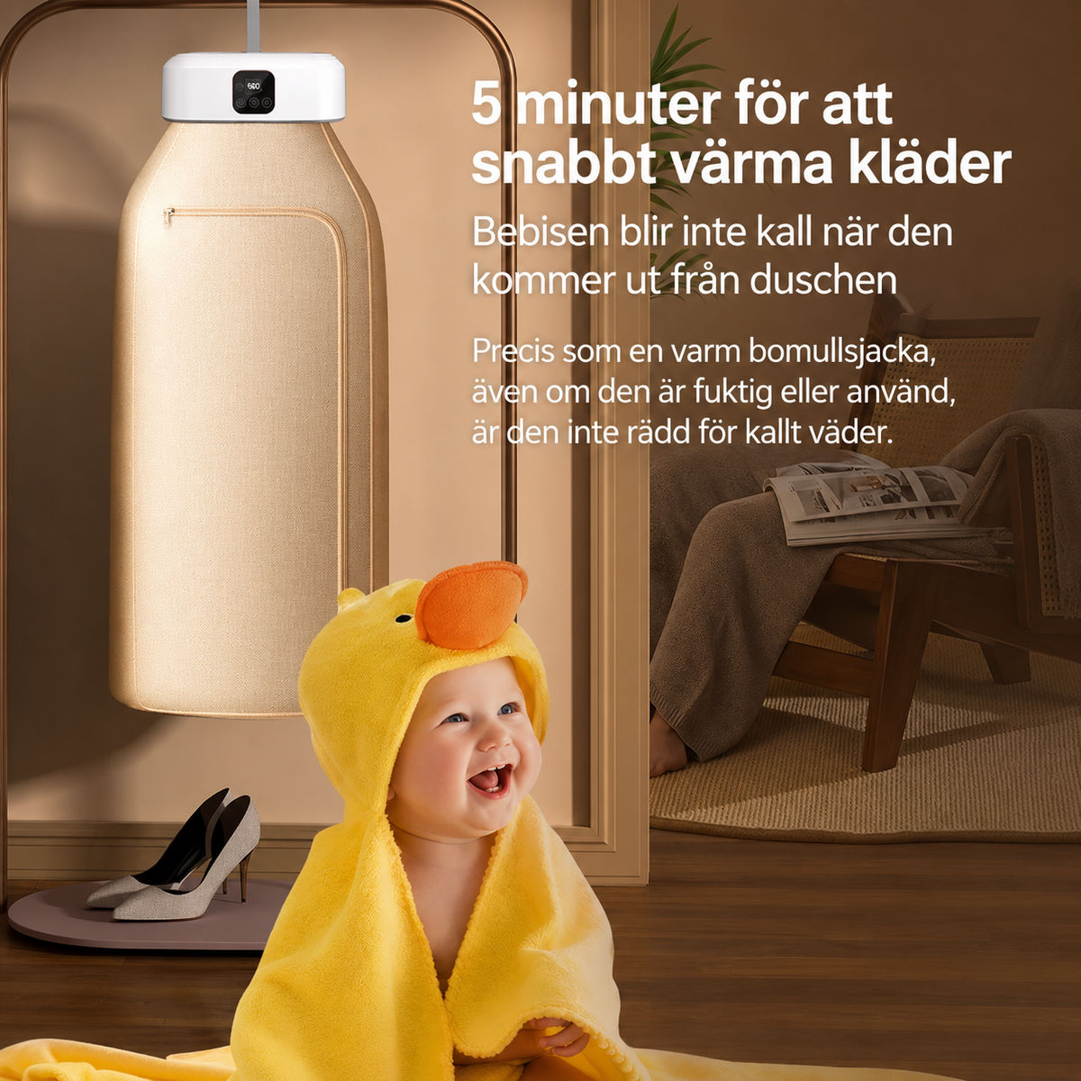 Elektrisk klädtork för resor