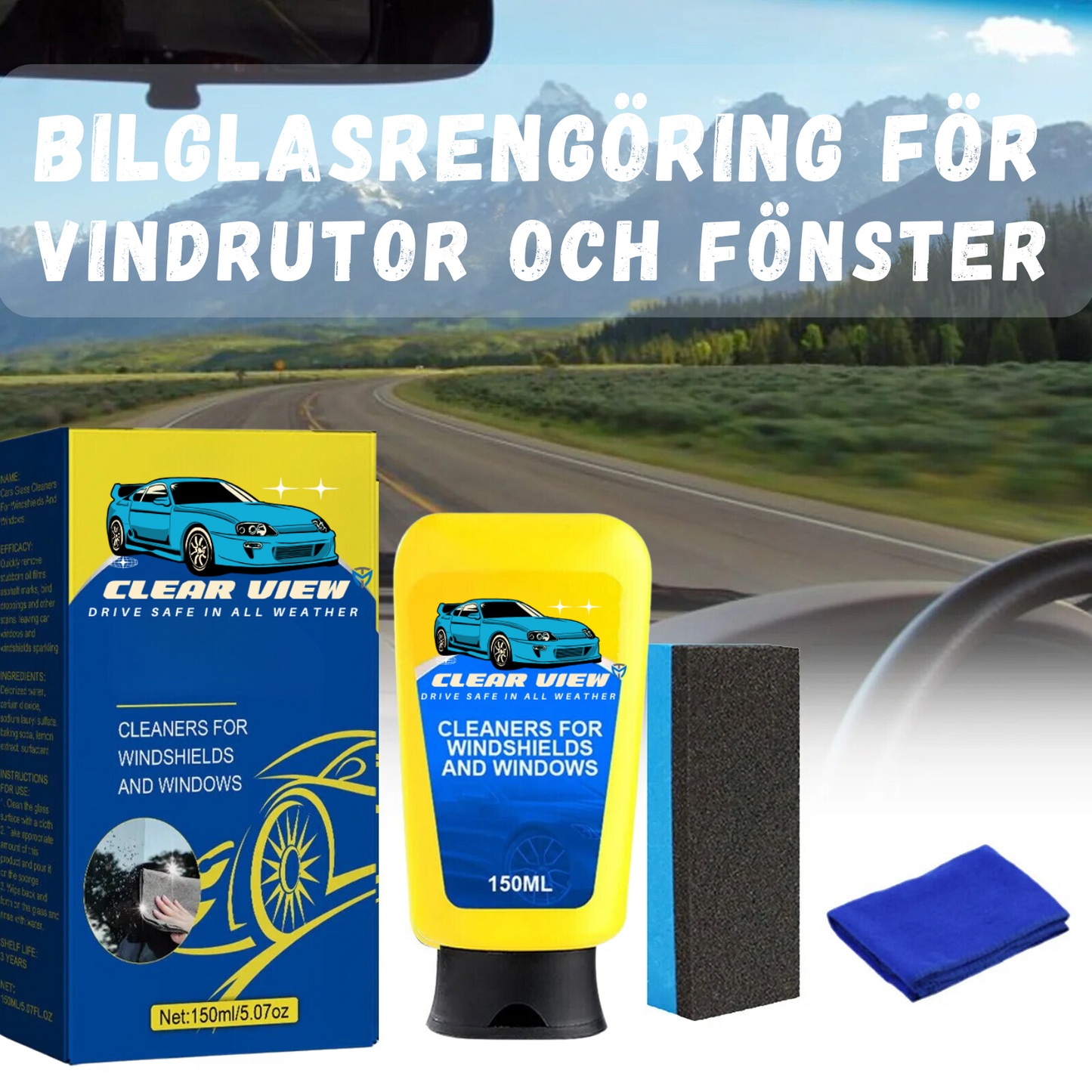 ClearView™ - Kristallklar Rengöring för Vindrutor